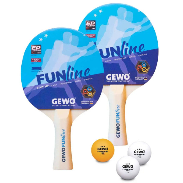 Фото - Набір для настільного тенісу Gewo Double-Fun 2 Bats 3 Balls (96960000)