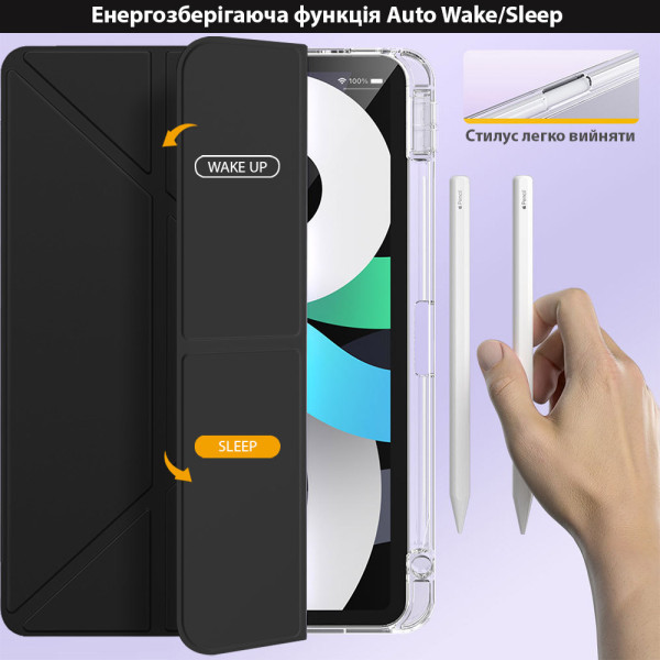 Фото - Чохол для планшета BeCover Ultra Slim Origami Transparent з кріпленням Apple iPad Air 11" M4 2026 Black (715183)