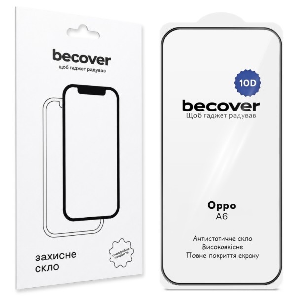 Фото - Защитное стекло для смартфона BeCover for Oppo A6 10D Black (716107)