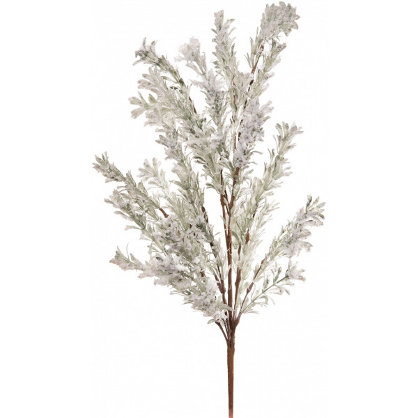 Фото - Ветка декоративная YES! Fun Мелкие листочки заснеженная 84 см (974811)