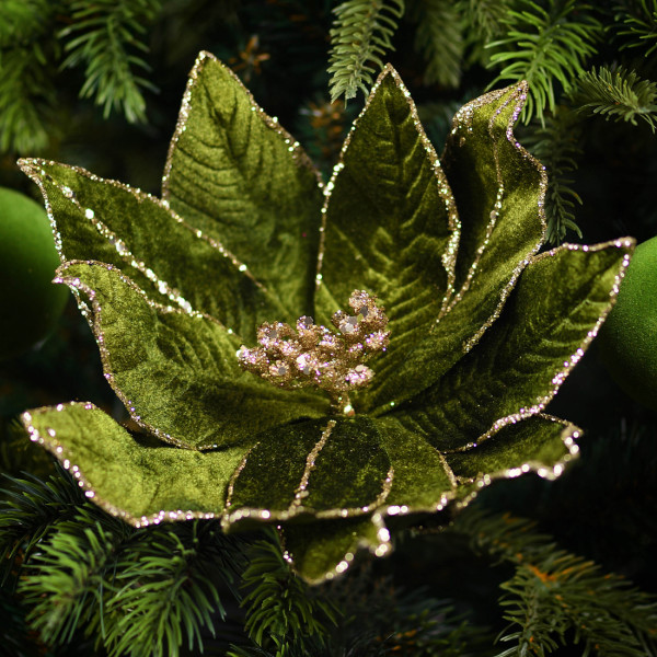 Фото - Гілка декоративна YES! Fun Квітка Пуансетія 24 см (974975)