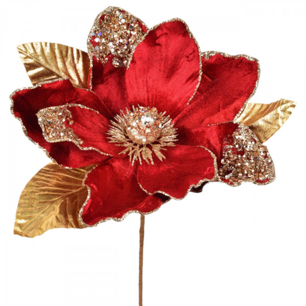 Фото - Гілка декоративна YES! Fun Квітка Пуансетія 21 см (974976) Фото - Гілка декоративна YES! Fun Квітка Пуансетія 21 см (974976)