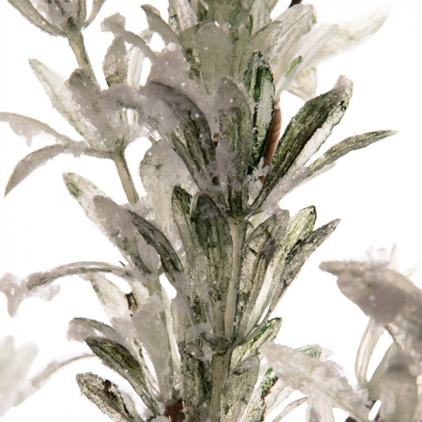 Фото - Ветка декоративная YES! Fun Мелкие листочки заснеженная 84 см (974811)