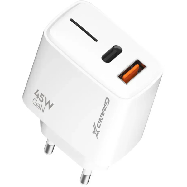 Фото - Мережевий зарядний пристрій Grand-X CH-460W USB A+Type-C 45W Quick Charge QС3.0 (3000001626015)