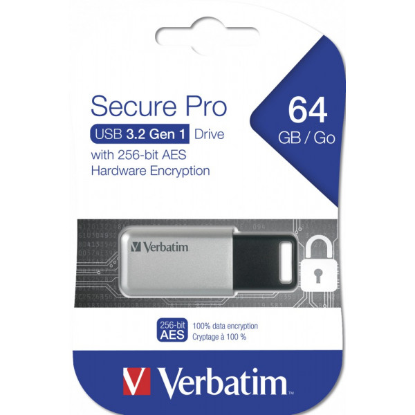 Фото - Флеш USB Verbatim Secure Pro with 256 AES -64 ГБ (98666)