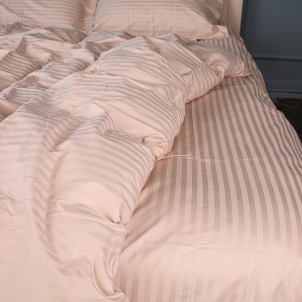 Фото - Комплект постельного белья детский MirSon Satin Stripe 30-0004 Cream 110х140 (2200005246085)