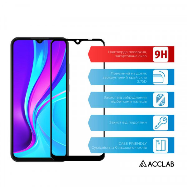 Фото - Захисне скло для смартфону ACCLAB Full Glue for Xiaomi Redmi 9A/9С Black (1283126508820)