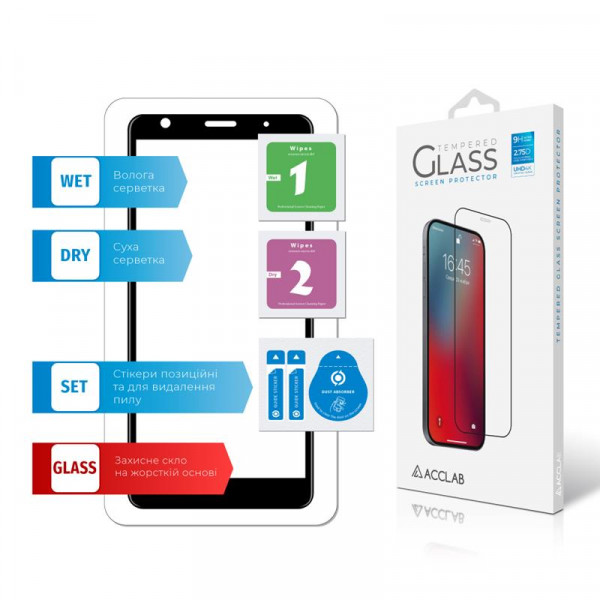 Фото - Защитное стекло для смартфона ACCLAB Full Glue for ZTE Blade L8 Black (1283126508899)
