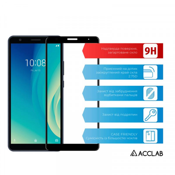Фото - Захисне скло для смартфону ACCLAB Full Glue for ZTE Blade L210 Black (1283126508943)