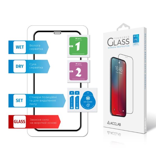 Фото - Захисне скло для смартфону ACCLAB Full Glue for Apple iPhone 11/XR Black (1283126508196)