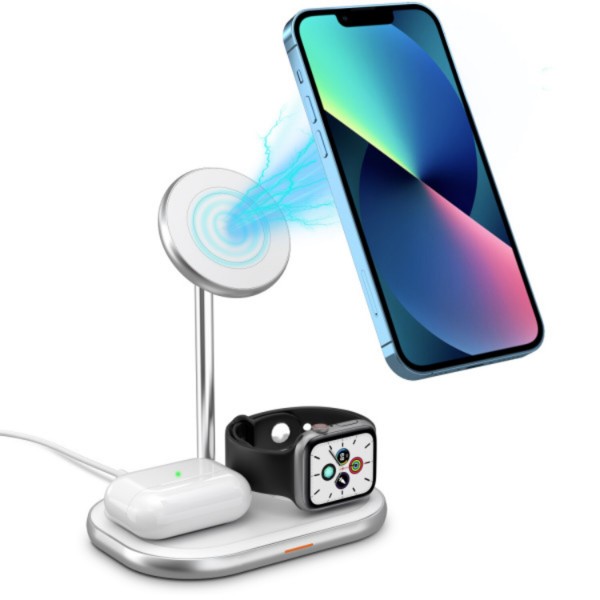Фото - Бездротовий зарядний пристрій Energizer 3в1 15W Magnetic Wireless Fast Charger White (WCP303)