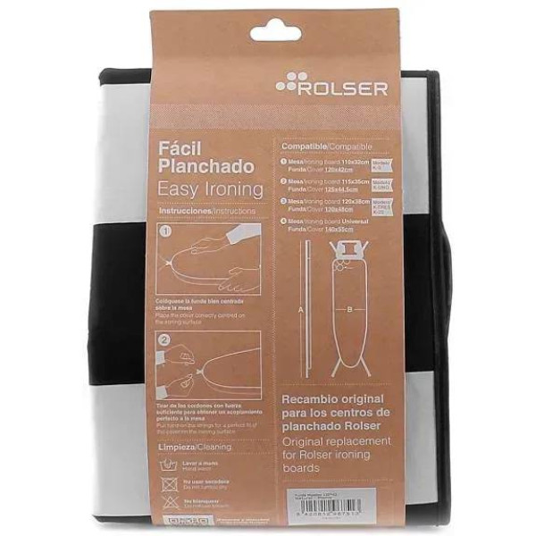 Фото - Чехол для гладильной доски Rolser Muleton Blanco/Negro 140x55 см (FUR004-2064)
