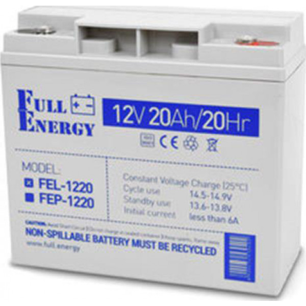 Фото - Акумулятор для ДБЖ Full Energy 12V 20AH (FEL-1220) GEL Фото - Акумулятор для ДБЖ Full Energy 12V 20AH (FEL-1220) GEL