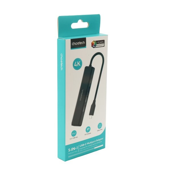 Фото - Хаб USB Choetech 5в1 (HUB-M80-BK)
