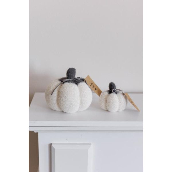 Фото - Подушка декоративна Прованс Pumpkin молочна із сірим хвостиком 9 см (041824)