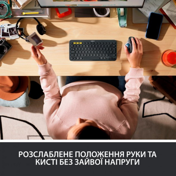 Фото - Мышь беспроводная Logitech Ergo M575 Mouse Graphite (910-006221)