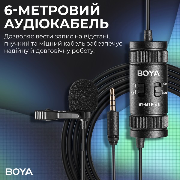 Фото - Мікрофон для смартфона Boya BY-M1 Pro II Black