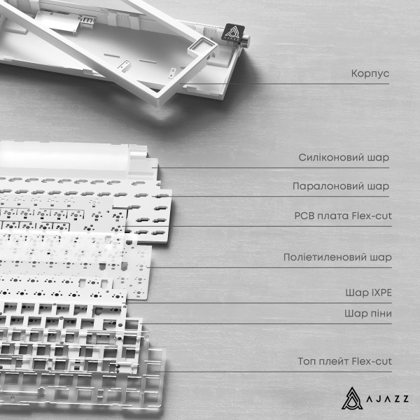 Фото - Клавіатура дротова ігрова Ajazz AK650 Day Dream switches Gradient Black Gray (AK650-DD-BG)