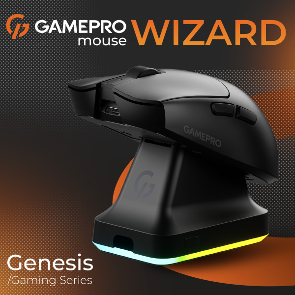 Фото - Миша бездротова ігрова GamePro Genesis Wizard Wireless/Bluetooth/USB PixArt PAW3311 Sensor Black (GM160B)