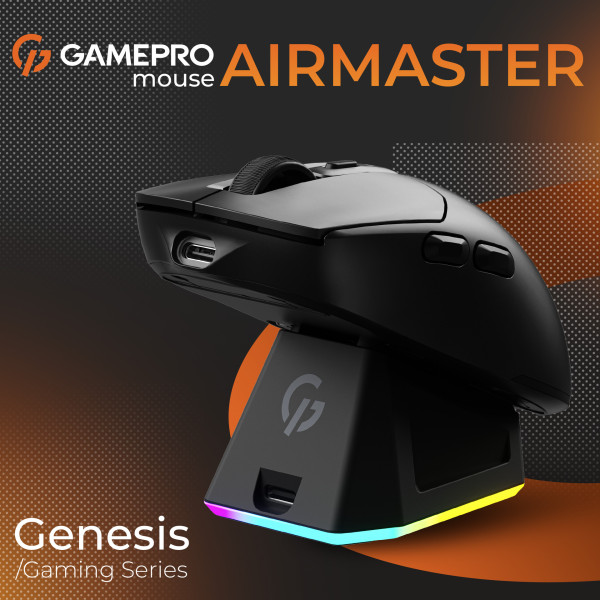 Фото - Миша бездротова ігрова GamePro Genesis Airmaster Wireless/Bluetooth/USB PixArt PAW3311 Sensor Black (GM167B)