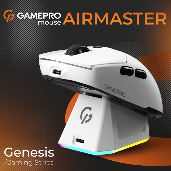 Фото - Миша бездротова ігрова GamePro Genesis Airmaster Wireless/Bluetooth/USB PixArt PAW3311 Sensor White (GM167W)