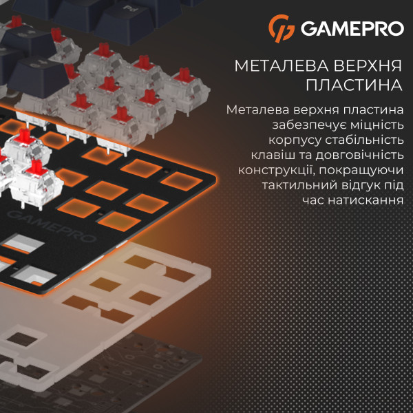Фото - Клавиатура проводная GamePro Genesis Metallic Outemu Red Swithes USB Black (MK110B)