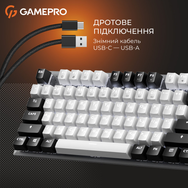Фото - Клавіатура дротова GamePro Genesis Joker Outemu Red Swithes USB Gray (MK124G)