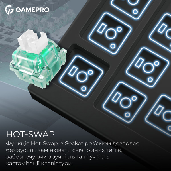 Фото - Клавіатура дротова ігрова GamePro Asgard Valhalla Max Magnetic Switches USB Black (MK160B MAX)