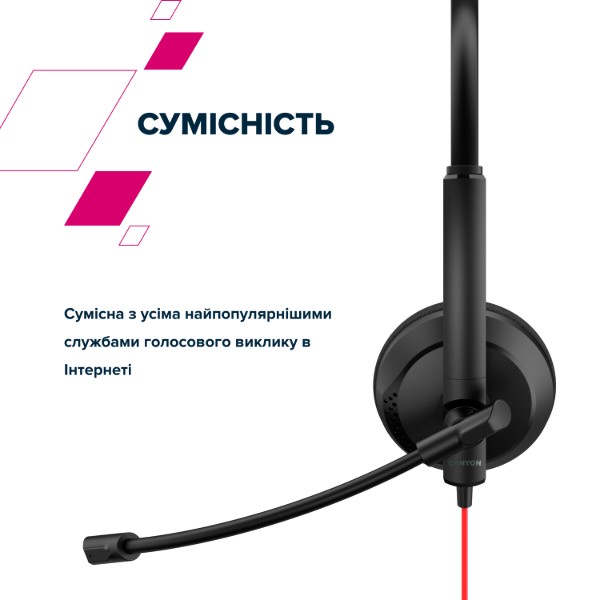 Фото - Уцінка - Гарнітура дротова Canyon HS-07 Black (CNS-HS07B)
