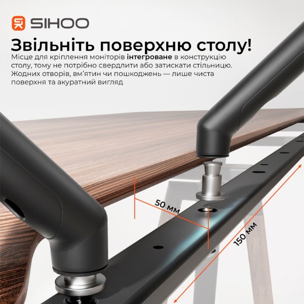 Фото - Стол с электрорегулировкой высоты Sihoo D07 1.6m Walnut/Black (D07B-101/D07J-101-AB)