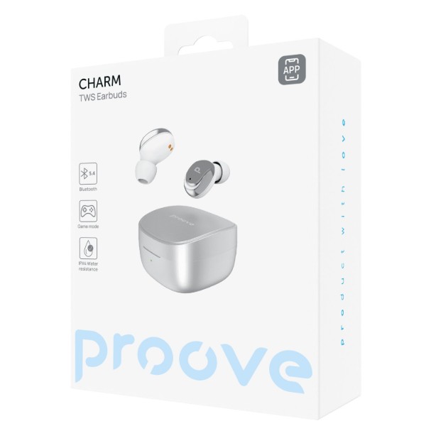 Фото - Наушники вкладыши беспроводные TWS Proove APP Charm silver (TWCH0001AP06)
