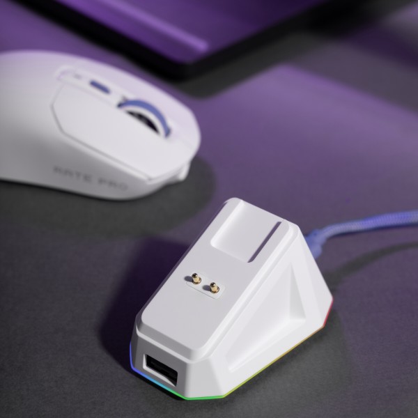 Фото - Миша бездротова ігрова Proove Gaming Rate Pro with Charging Dock white (WMRPCD022002)