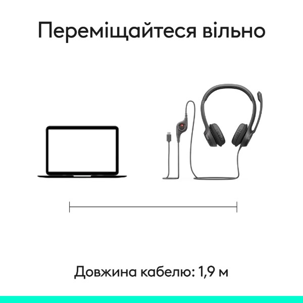Фото - Гарнитура проводная Logitech H390 USB-C Midnight Black (981-001576)