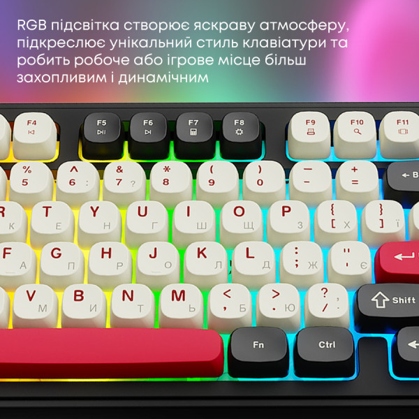 Фото - Клавиатура беспроводная игровая Ajazz AF98 PLUS Black Shark Red (AF98-PLUS-BSR)