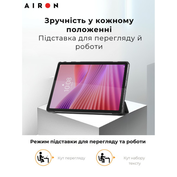 Фото - Чехол для планшета AIRON Premium для Lenovo Tab M10 4th Gen 2025 TB-311FU / TB-311XU с защитной пленкой и салфеткой Black