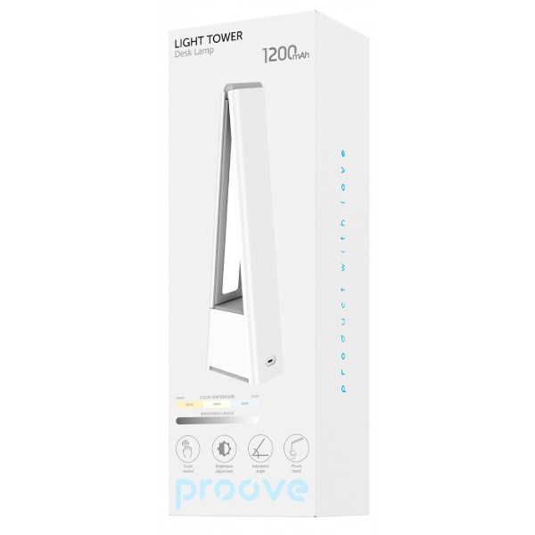 Фото - Настільна лампа Proove Light Tower 1200 mAh White (PLLT00010002)