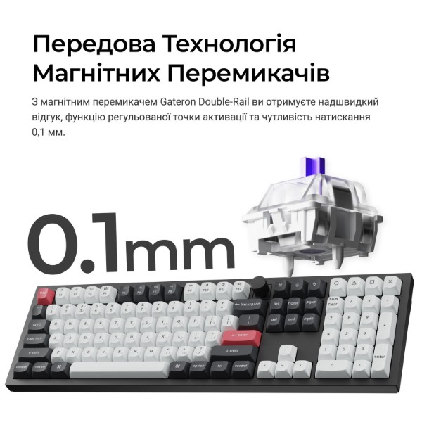 Фото - Клавіатура бездротова Keychron Q6 HE Magnetic Switch Black RGB (Q6H-M1-UA)