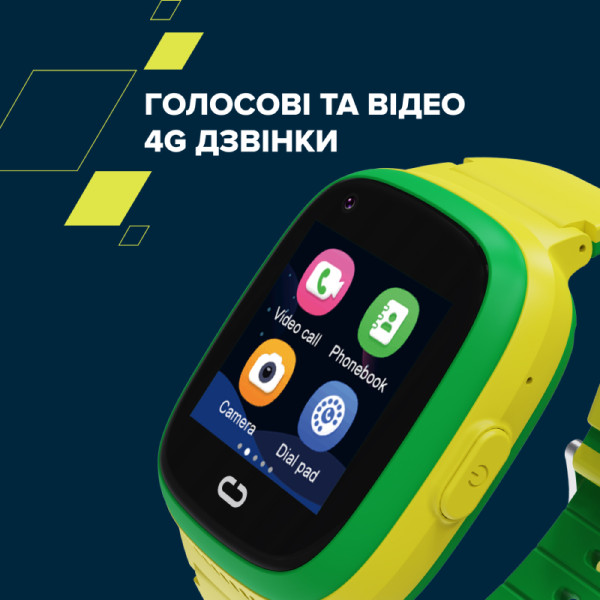 Фото - Дитячий годинник Canyon Sunny KW-48 Video 4G GPS Games Music Yellow/Green (CNE-KW48YG)