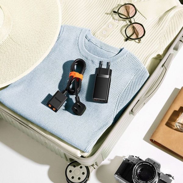 Фото - Мережевий зарядний пристрій Baseus 65W GaN5 Pro 2C+U (CCGP120201) Black