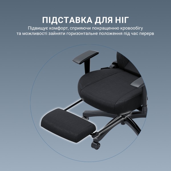 Фото - Крісло для геймерів Anda Seat Luna Pro Size L Black Fabric (AD18T-44-B-F)