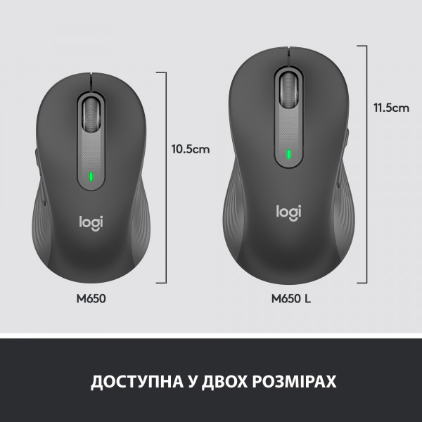 Фото - Миша бездротова Logitech Signature M650 L Wireless Mouse Graphite (910-006236)