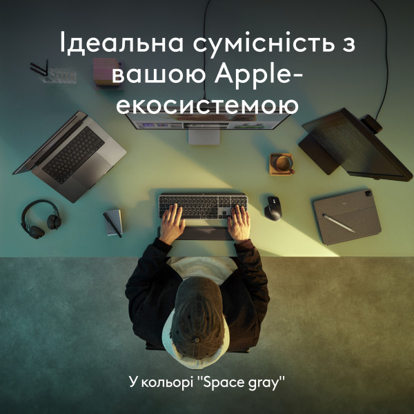 Фото - Клавіатура бездротова Logitech MX Keys S for Mac Space Grey (920-011637)