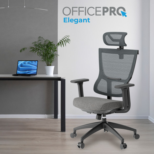Фото - Кресло офисное OfficePro Elegant (OC600-B-DG-DG) Black/Dark Gray