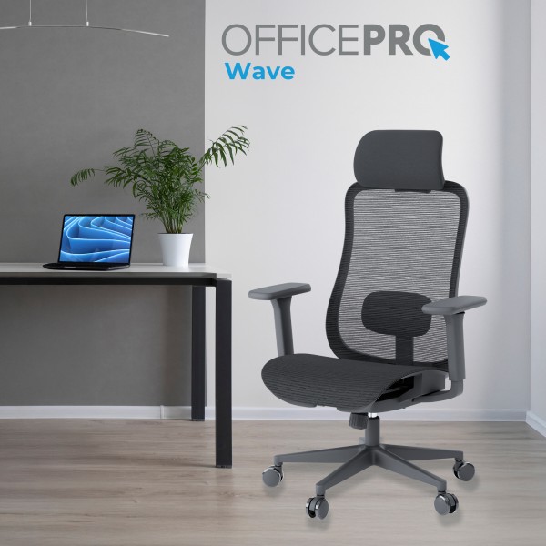 Фото - Крісло офісне OfficePro Wave (OC670-B-B-B) Black