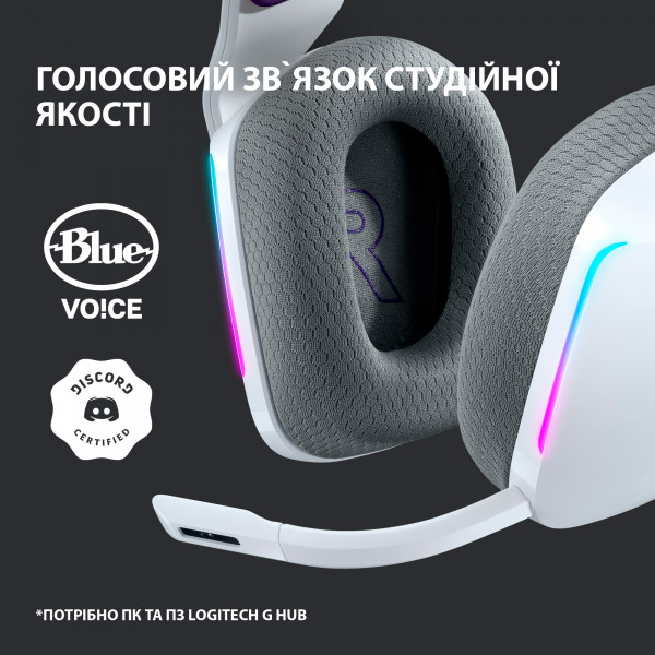 Фото - Гарнітура бездротова ігрова Logitech G733 Lightspeed White (981-000883)