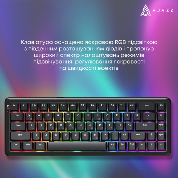 Фото - Клавіатура дротова ігрова Ajazz AK680 MAX (AK680-WM-B-A)