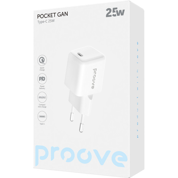 Фото - Сетевое зарядное устройство Proove Pocket GaN 25W (Type-C) white (WCPG25010202)