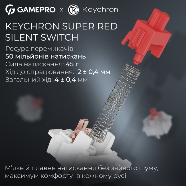 Фото - Клавіатура бездротова ігрова GamePro Asgard Drakkar Keychron Super Black (MK305BK)