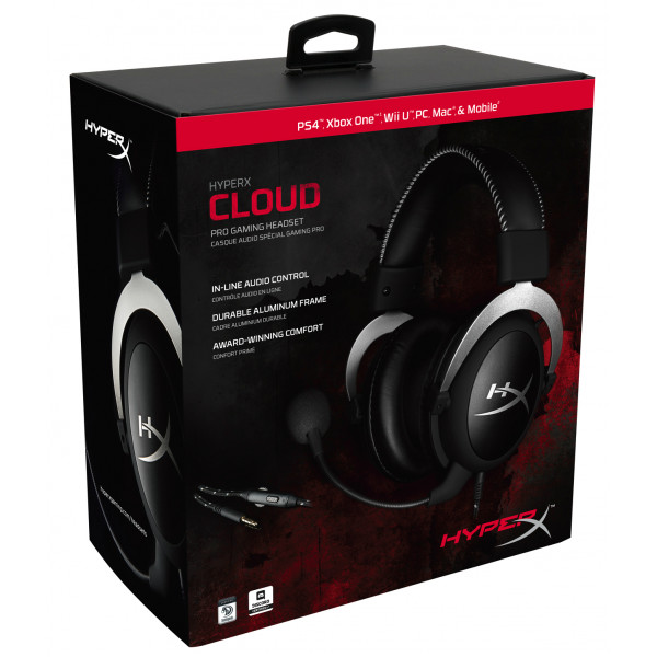 Фото - Гарнітура ігрова дротова HyperX Cloud Silver (HX-HSCL-SR/NA)