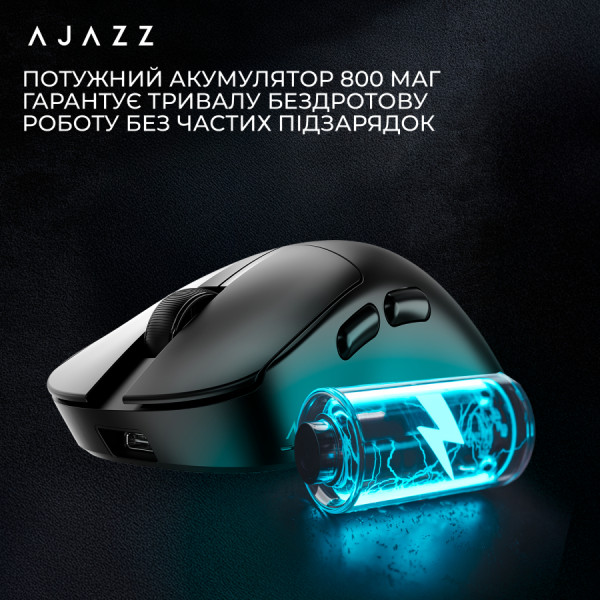 Фото - Миша бездротова ігрова Ajazz AJ179 v2 max black-3 Mod-Pixart 3311 (AJ179-V2-MAX-B)